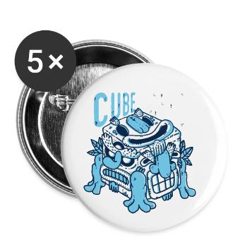 Totem cubes abstract - Buttons small 1''/25 mm (5-pack) - white - Front