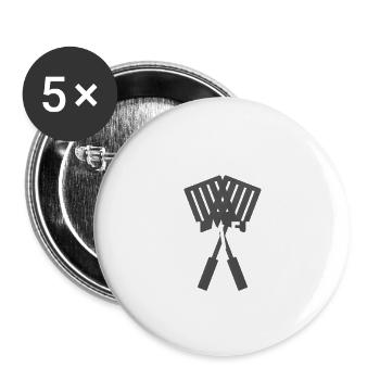 Grillmeister - Buttons klein 25 mm (5er Pack) - Weiß - Vorne