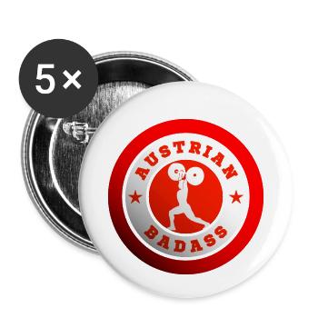Österreich Gewichtheber Stolz Sport Österreichisch - Buttons klein 25 mm (5er Pack) - Weiß - Vorne