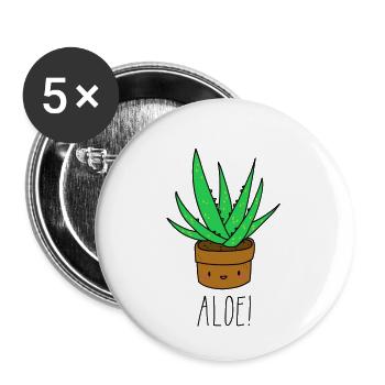 Aloe! - Lot de 5 petits badges (25 mm) - blanc - Devant