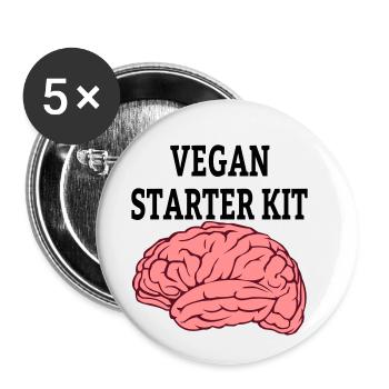 Vegan veggie vegan saying - Buttons small 1''/25 mm (5-pack) - white - Front