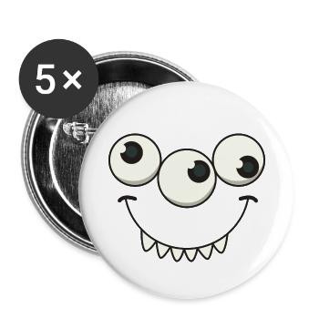 Monster halloween gift eyes children cartoon - Buttons small 1''/25 mm (5-pack) - white - Front