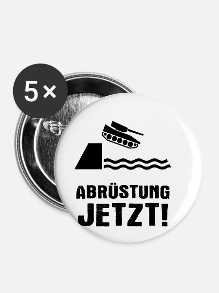 Abrüstung Jetzt! - Buttons klein 25 mm (5er Pack) - Weiß
