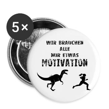 Motivation en cours d'exécution - Lot de 5 petits badges (25 mm) - blanc - Devant