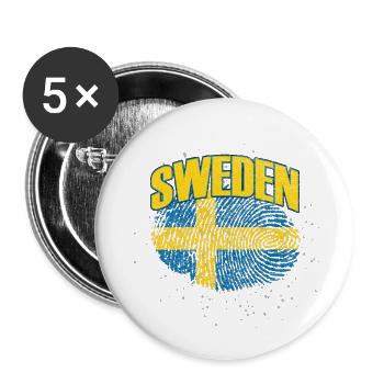 Sweden - Buttons small 1''/25 mm (5-pack) - white - Front