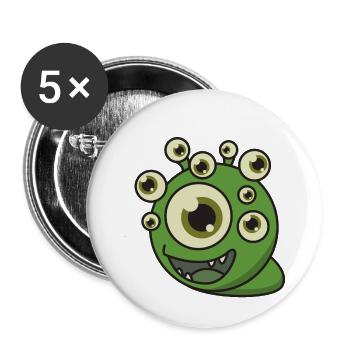 Ungeheuer Augen Geschenk Halloween lustig fantasy - Buttons klein 25 mm (5er Pack) - Weiß - Vorne