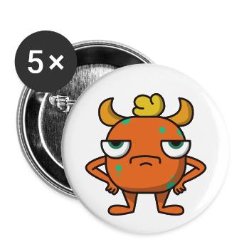 Monster Grim Gift Halloween Comic Horns - Buttons small 1''/25 mm (5-pack) - white - Front