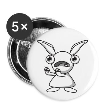 Monstre oreilles cadeau halloween fantasy comique - Lot de 5 petits badges (25 mm) - blanc - Devant