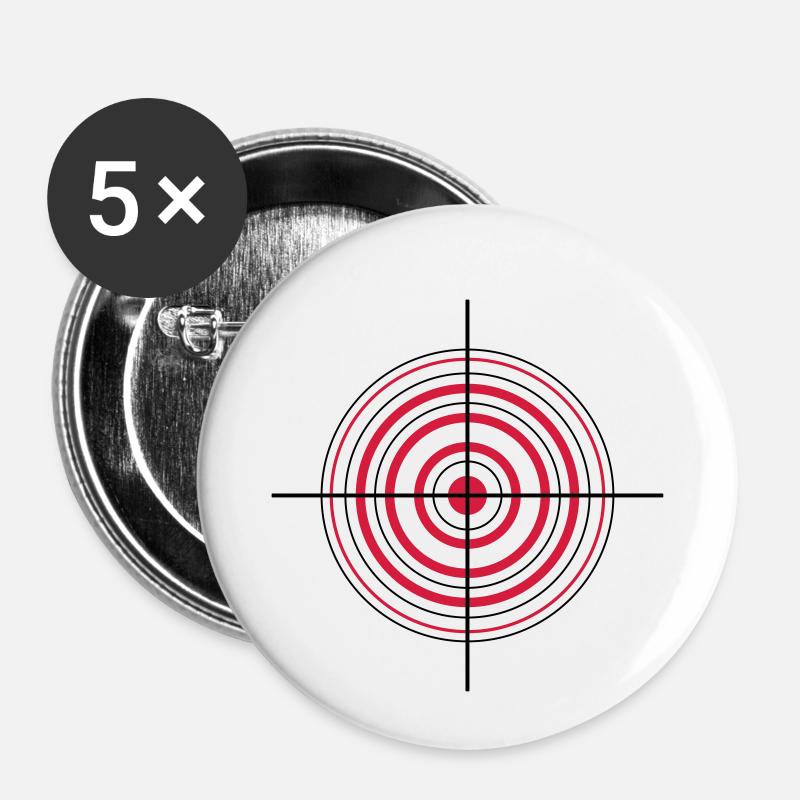 Crosshair and target - Buttons small 1''/25 mm (5-pack) - white