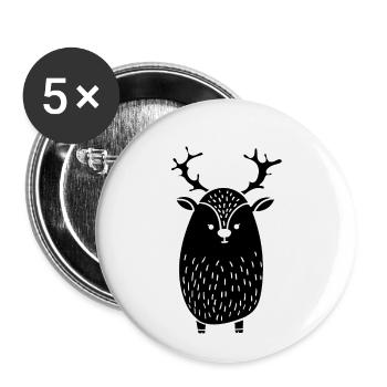 süsse Rentier Geschenk - Buttons klein 25 mm (5er Pack) - Weiß - Vorne