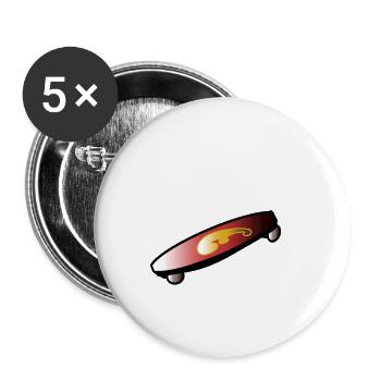 red skateboard - Buttons small 1''/25 mm (5-pack) - white - Front