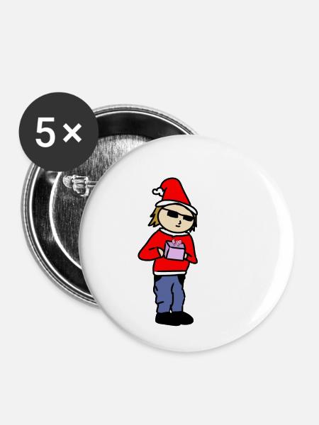 Geschenk für dich - Buttons klein 25 mm (5er Pack) - Weiß