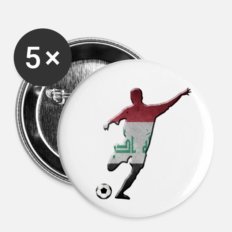 Iraq - Buttons small 1''/25 mm (5-pack) - white