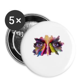 Portrait art model photo - Buttons small 1''/25 mm (5-pack) - white - Front