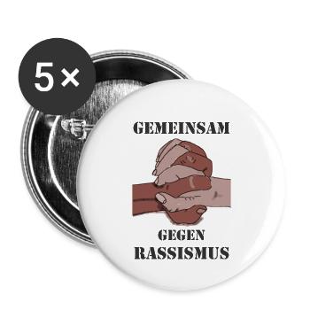 Gemeinsam gegen Rassismus - Buttons klein 25 mm (5er Pack) - Weiß - Vorne