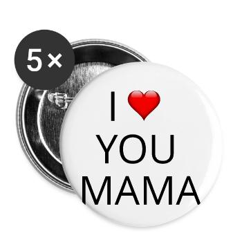 I LOVE YOU MOM - Buttons small 1''/25 mm (5-pack) - white - Front