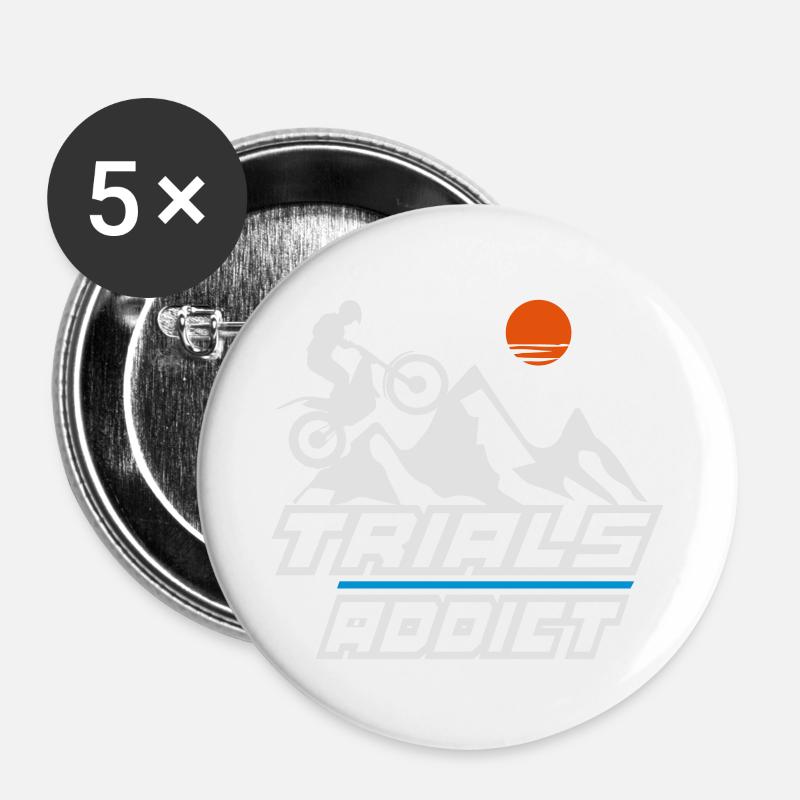 trials addict - Buttons small 1''/25 mm (5-pack) - white
