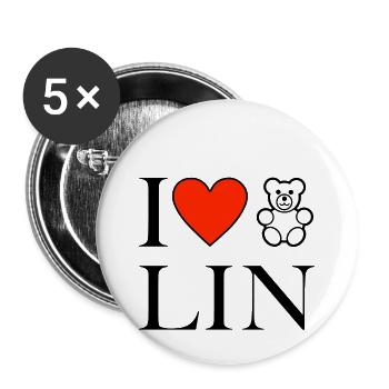 I Love Berlin - Buttons small 1''/25 mm (5-pack) - white - Front