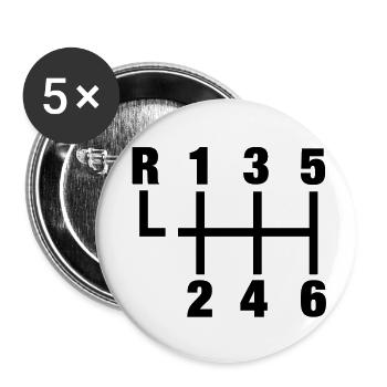 auto_gangschaltung__f1 - Lot de 5 petits badges (25 mm) - blanc - Devant