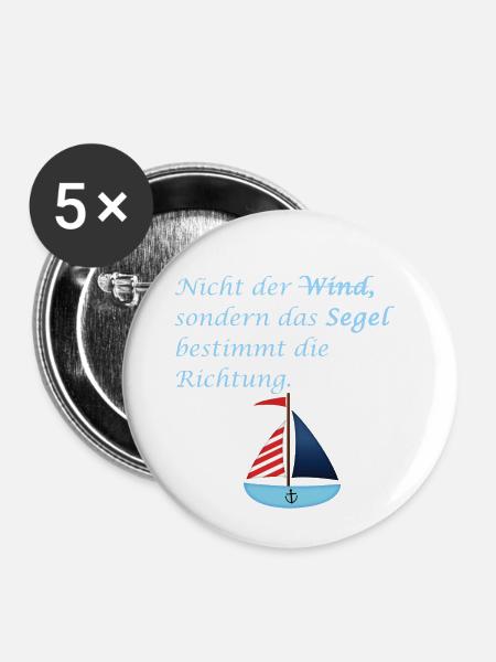 wind - Buttons klein 25 mm (5er Pack) - Weiß