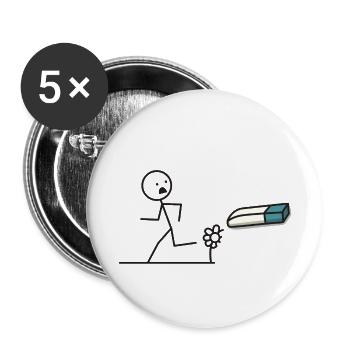 Strichmännchen Radiergummi - Buttons klein 25 mm (5er Pack) - Weiß - Vorne