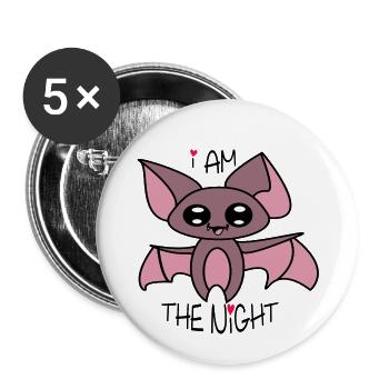 Yoru - la chauve-souris qui avait peur de l'obscurité - Lot de 5 petits badges (25 mm) - blanc - Devant