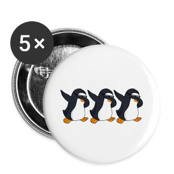 Drôle de Pingouin Dabbing Penguin Dab cadeau - Lot de 5 petits badges (25 mm) - blanc - Devant