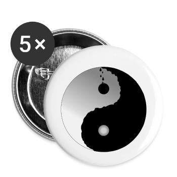 Yin et yang - Lot de 5 petits badges (25 mm) - blanc - Devant