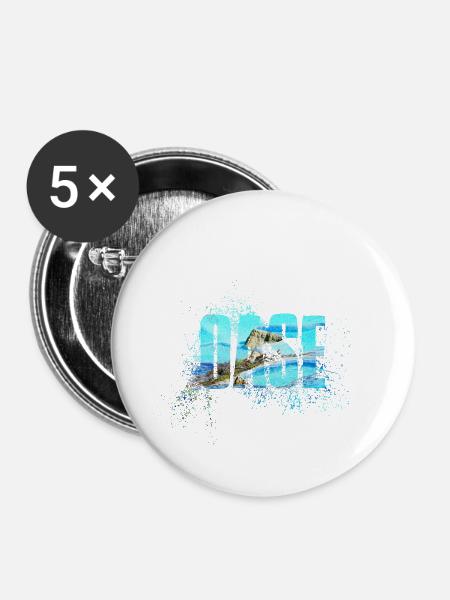 Oase - Buttons klein 25 mm (5er Pack) - Weiß