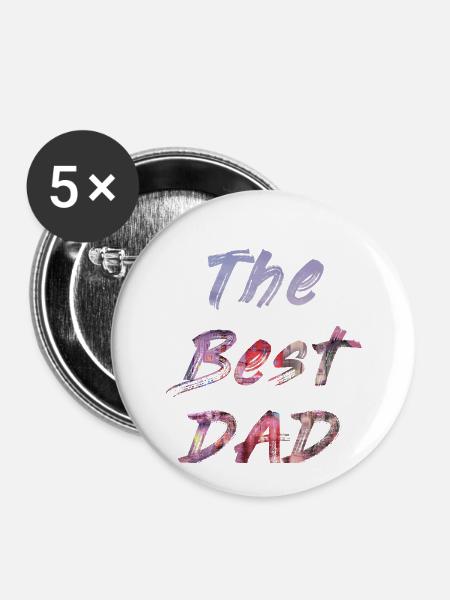 The best Dad - Buttons klein 25 mm (5er Pack) - Weiß