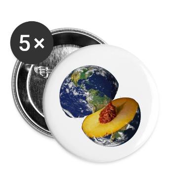 The peach earth! - Buttons small 1''/25 mm (5-pack) - white - Front