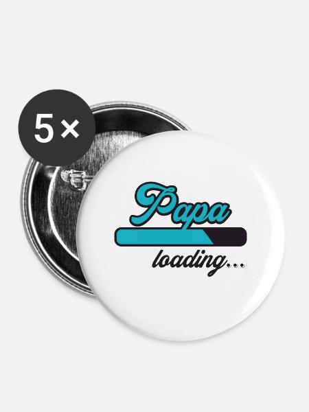 Papa loading - Buttons klein 25 mm (5er Pack) - Weiß