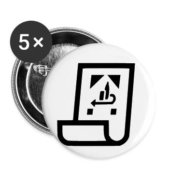 Pfand Bon Icon - Buttons klein 25 mm (5er Pack) - Weiß - Vorne