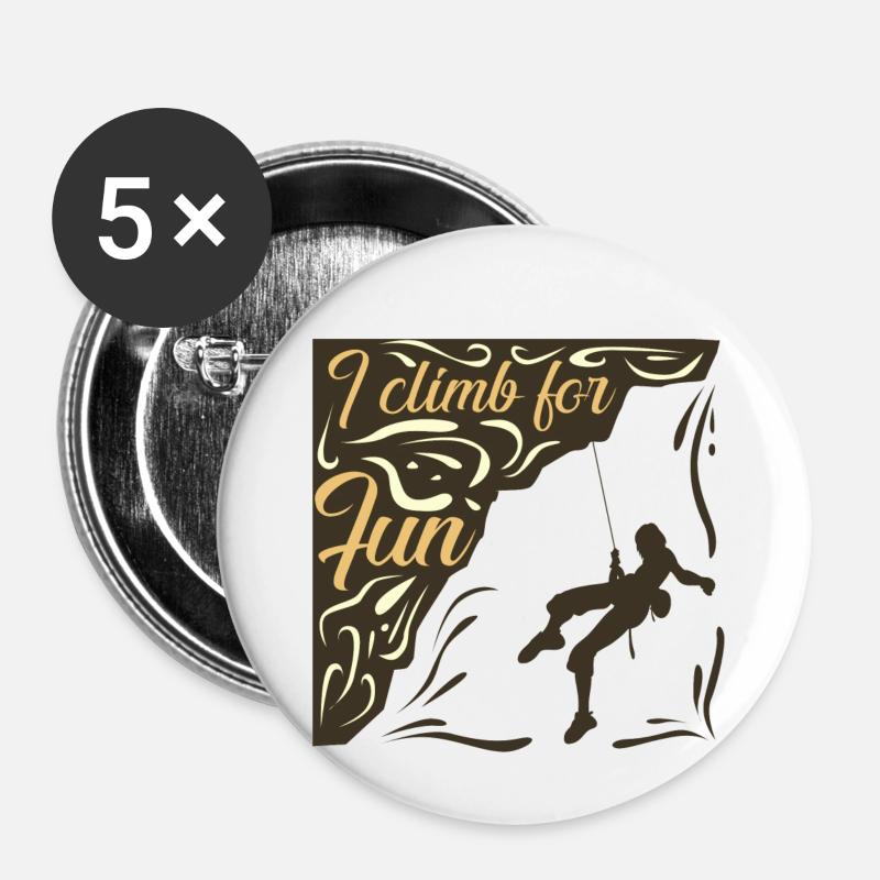 Climb for fun - Buttons klein 25 mm (5er Pack) - Weiß