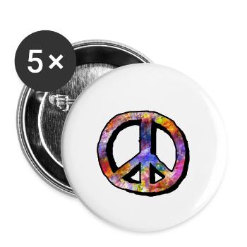 Colorful peace symbol - Buttons small 1''/25 mm (5-pack) - white - Front