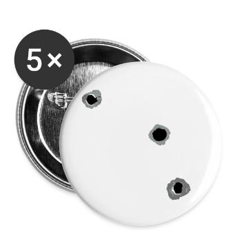 Bullet holes design as a vector - Buttons small 1''/25 mm (5-pack) - white - Front