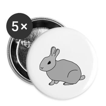 Bunny Bunny Rabbit - Buttons small 1''/25 mm (5-pack) - white - Front