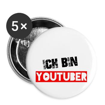 Youtube youtuber influencer vlogger gamer - Buttons small 1''/25 mm (5-pack) - white - Front