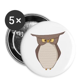 Owl Owl night owl wisdom nature home gift - Buttons small 1''/25 mm (5-pack) - white - Front