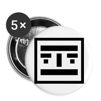 Roboter Gesicht Minimal - Buttons klein 25 mm (5er Pack) - Weiß - Vorne
