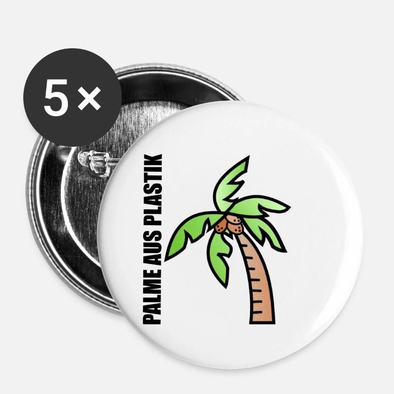 PALM OF PLASTIC - Buttons small 1''/25 mm (5-pack) - white