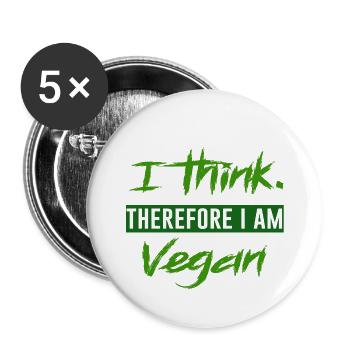 Therefor I'm Vegan - Buttons small 1''/25 mm (5-pack) - white - Front