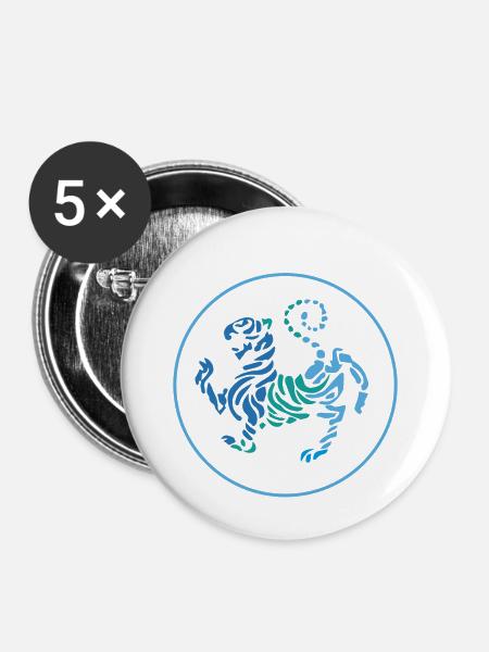 tiger karate - Buttons small 1''/25 mm (5-pack) - white