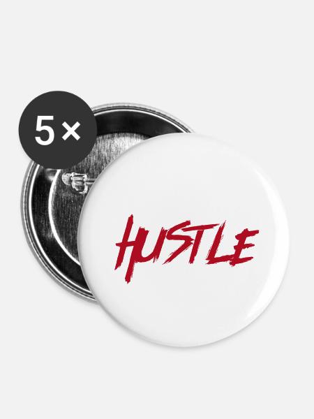 Hustle - Buttons klein 25 mm (5er Pack) - Weiß