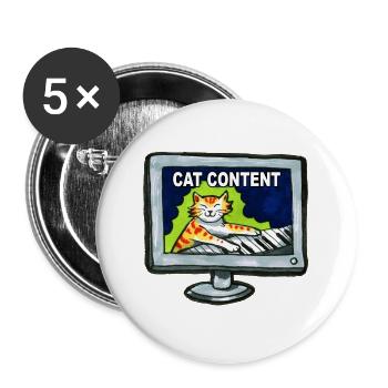 Lustige Katzen Inhalte Internet Memes Geschenk - Buttons klein 25 mm (5er Pack) - Weiß - Vorne