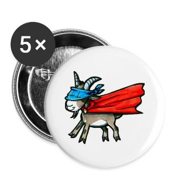 Super Ziege Superziege Superheld Geschenk Lustig - Buttons klein 25 mm (5er Pack) - Weiß - Vorne