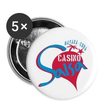 Salsa Havana Cuba - Chemise Salsa Danse - Lot de 5 petits badges (25 mm) - blanc - Devant