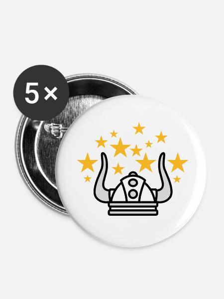 Wikinger Idee - Buttons klein 25 mm (5er Pack) - Weiß