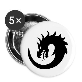dragon - Buttons small 1''/25 mm (5-pack) - white - Front