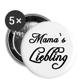 Mama's darling, babies, children, love, mother, - Buttons small 1''/25 mm (5-pack) - white - Front